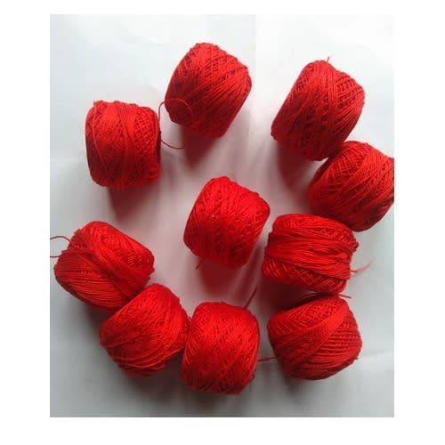 10 Balls Cotton Crochet Thread - Red