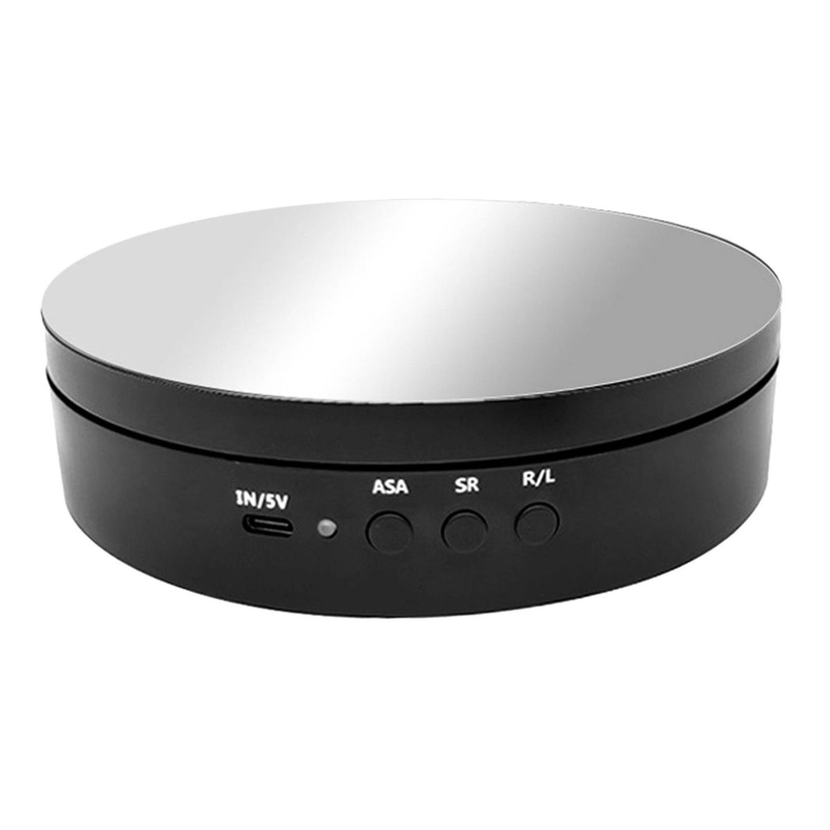 6 Inch Electric Rotating Disturn Table Base USB Power Black Mirrored