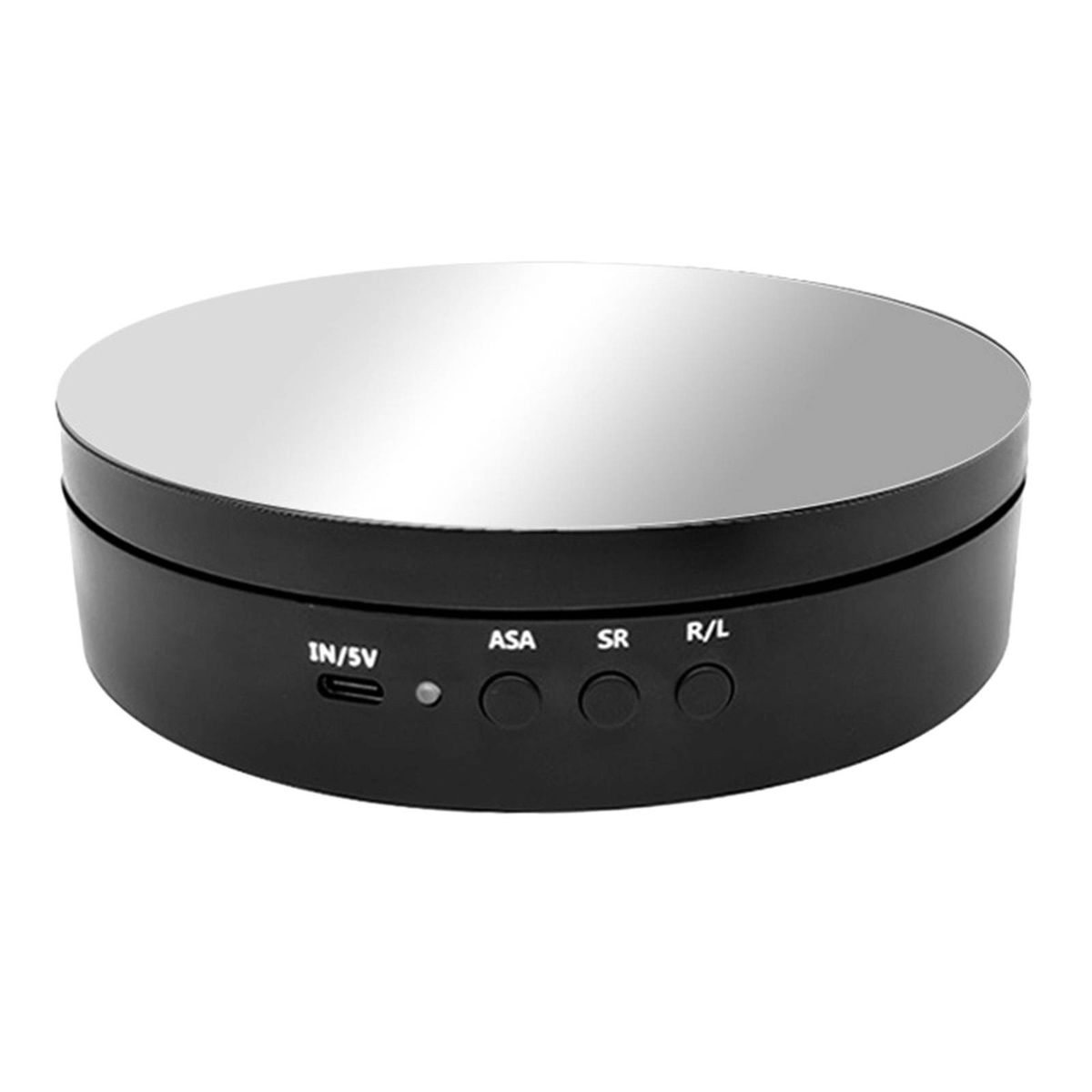 6 Inch Electric Rotating Disturn Table Base USB Power Black Mirrored