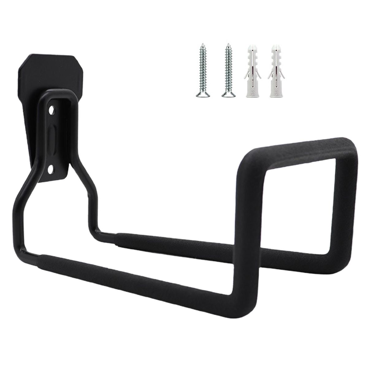 Solid Metal Hose Hanger Sturdy Steel Wall Mount Hose Holder Organize Black
