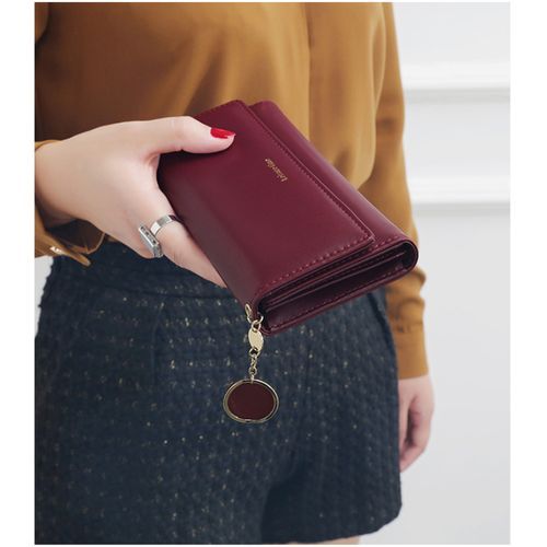 Women's Large Capacity Long Multi Card Slot Wallet - Burgundy