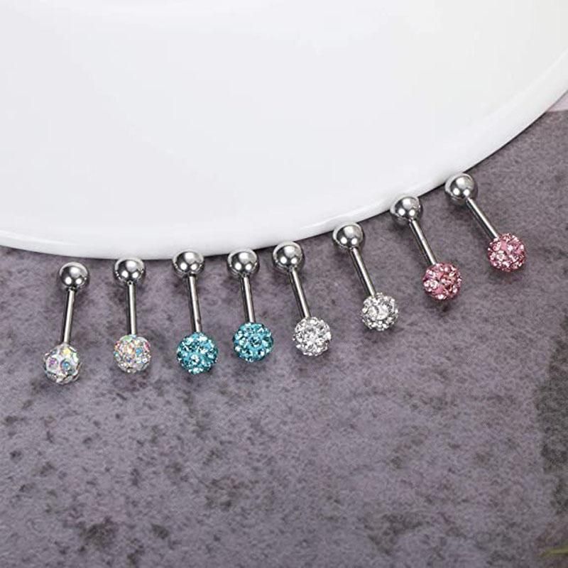 12 Pairs Shiny Zirconia Cartilage Stud Earring Tragus Helix Piercing Barbell Star Heart Ball Cartilage Earrings Set for Women