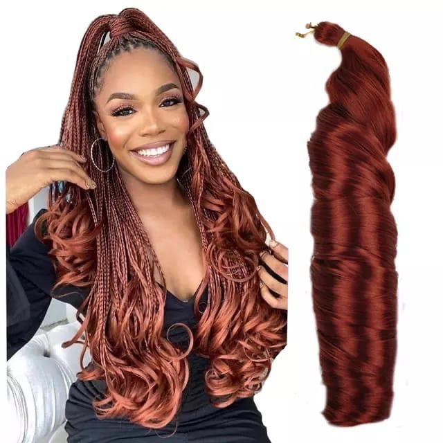 French Curls Braiding Hair Extension Ginger Color 350