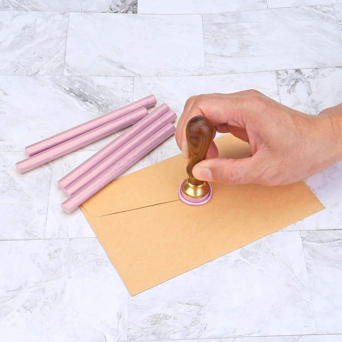 10 Pieces Sealing Wax Sticks for Wax Seal Stamp, Great(Pearly Pink)