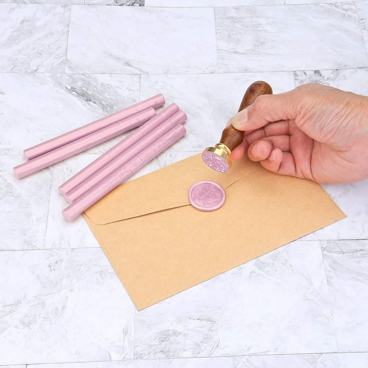 10 Pieces Sealing Wax Sticks for Wax Seal Stamp, Great(Pearly Pink)