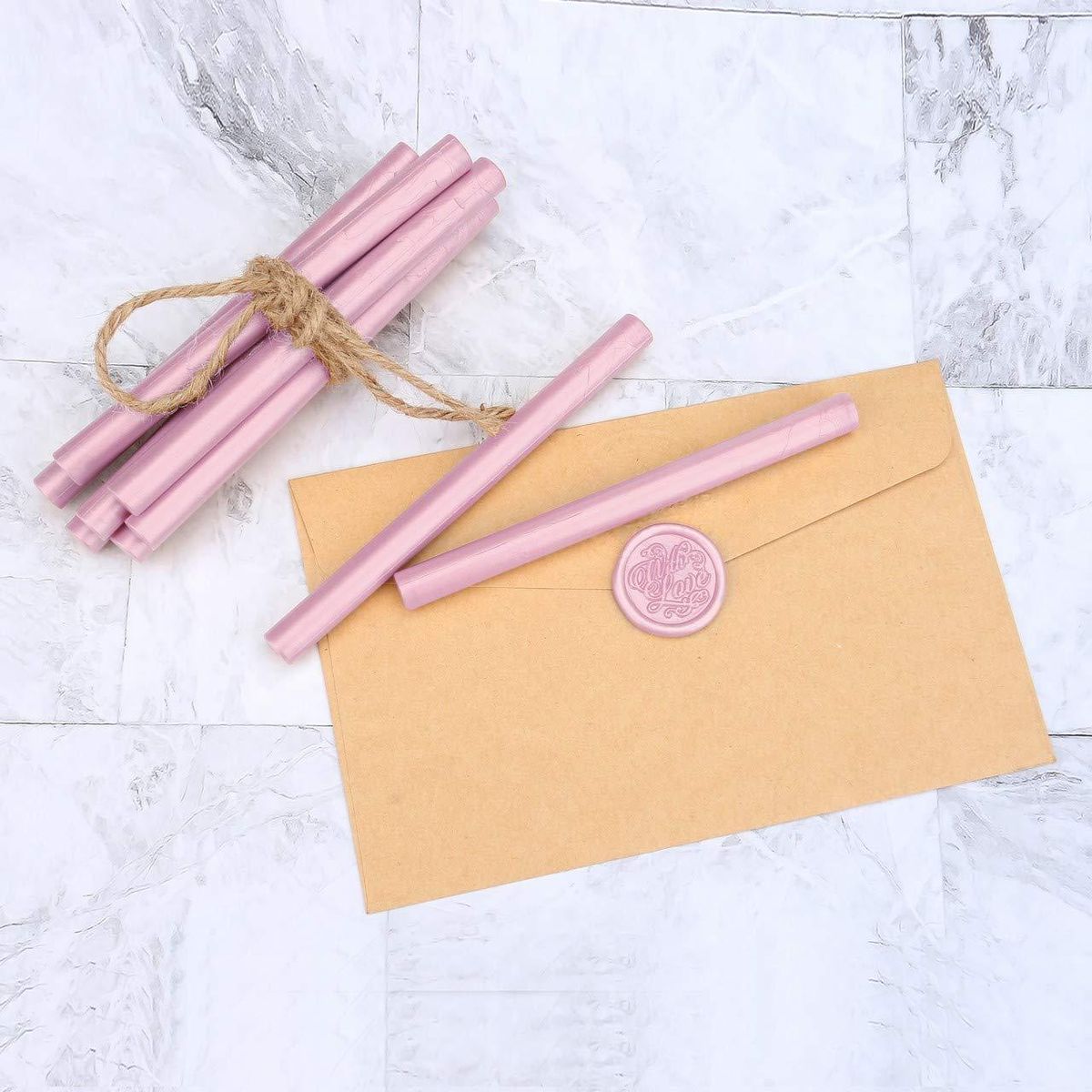 10 Pieces Sealing Wax Sticks for Wax Seal Stamp, Great(Pearly Pink)