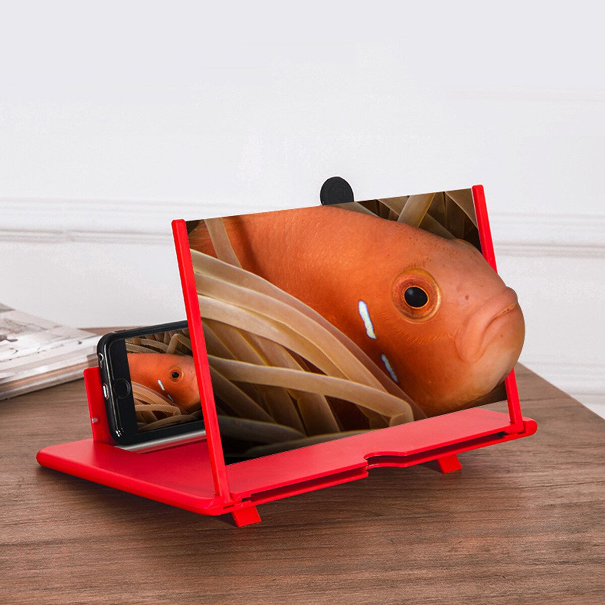 10/12inch Phone Screen Amplifier Magnifier HD Screen Bracket Holder Stand Red 12 Inch
