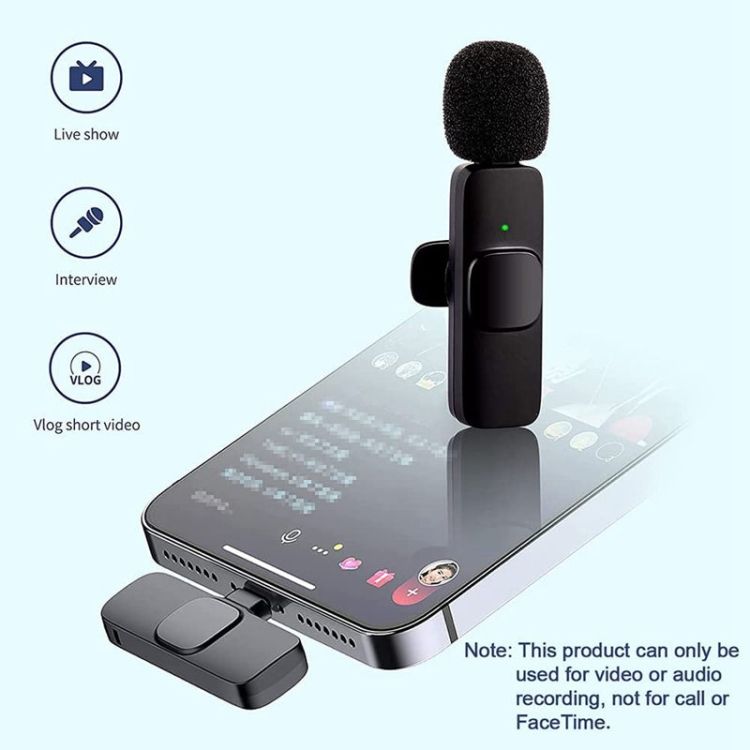 K9 Wireless Live Mini Microphone With 8-Pin Receiver