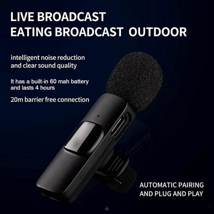 K9 Wireless Live Mini Microphone With 8-Pin Receiver