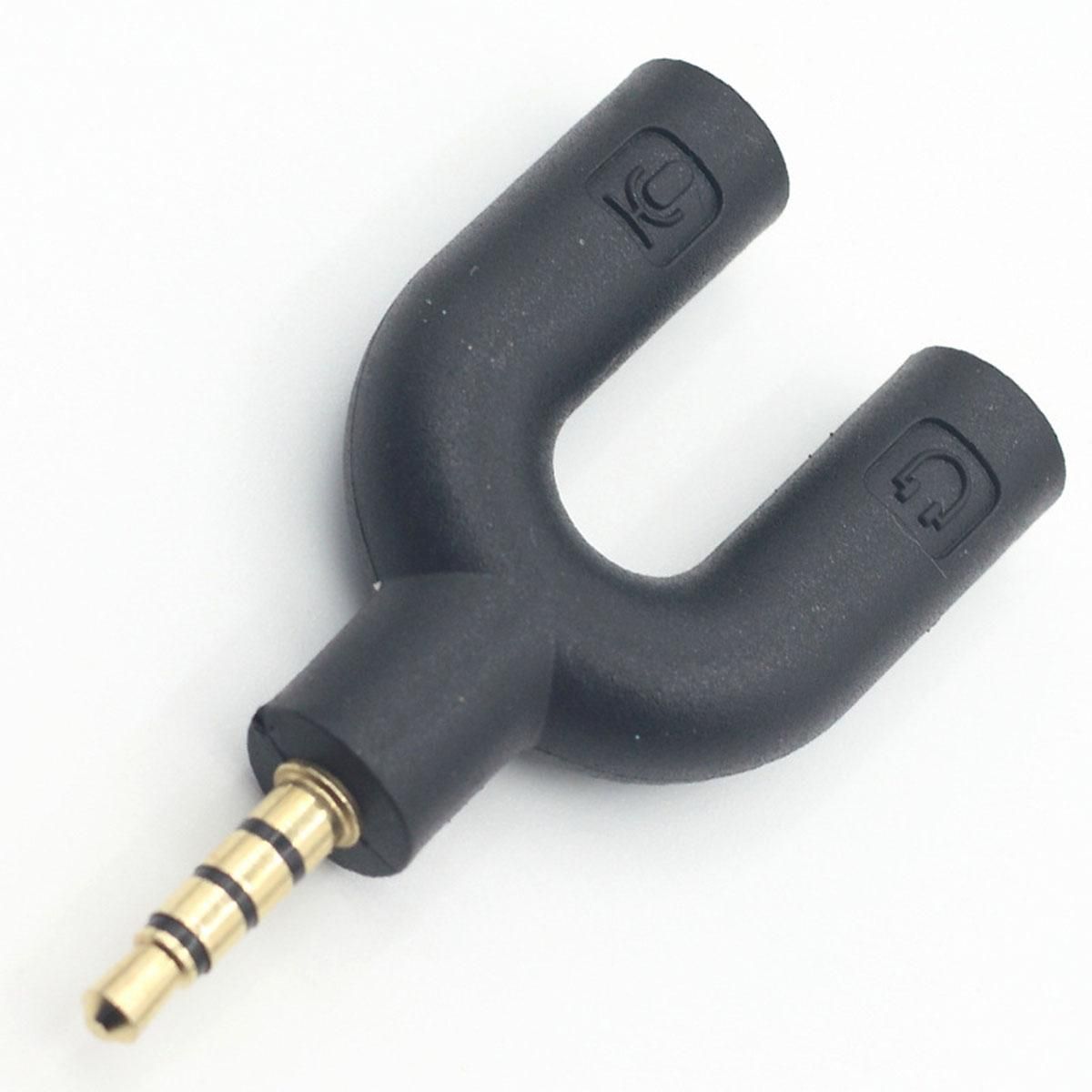 3.5mm U type Mic Audio Cable Splitter Adapter Converter