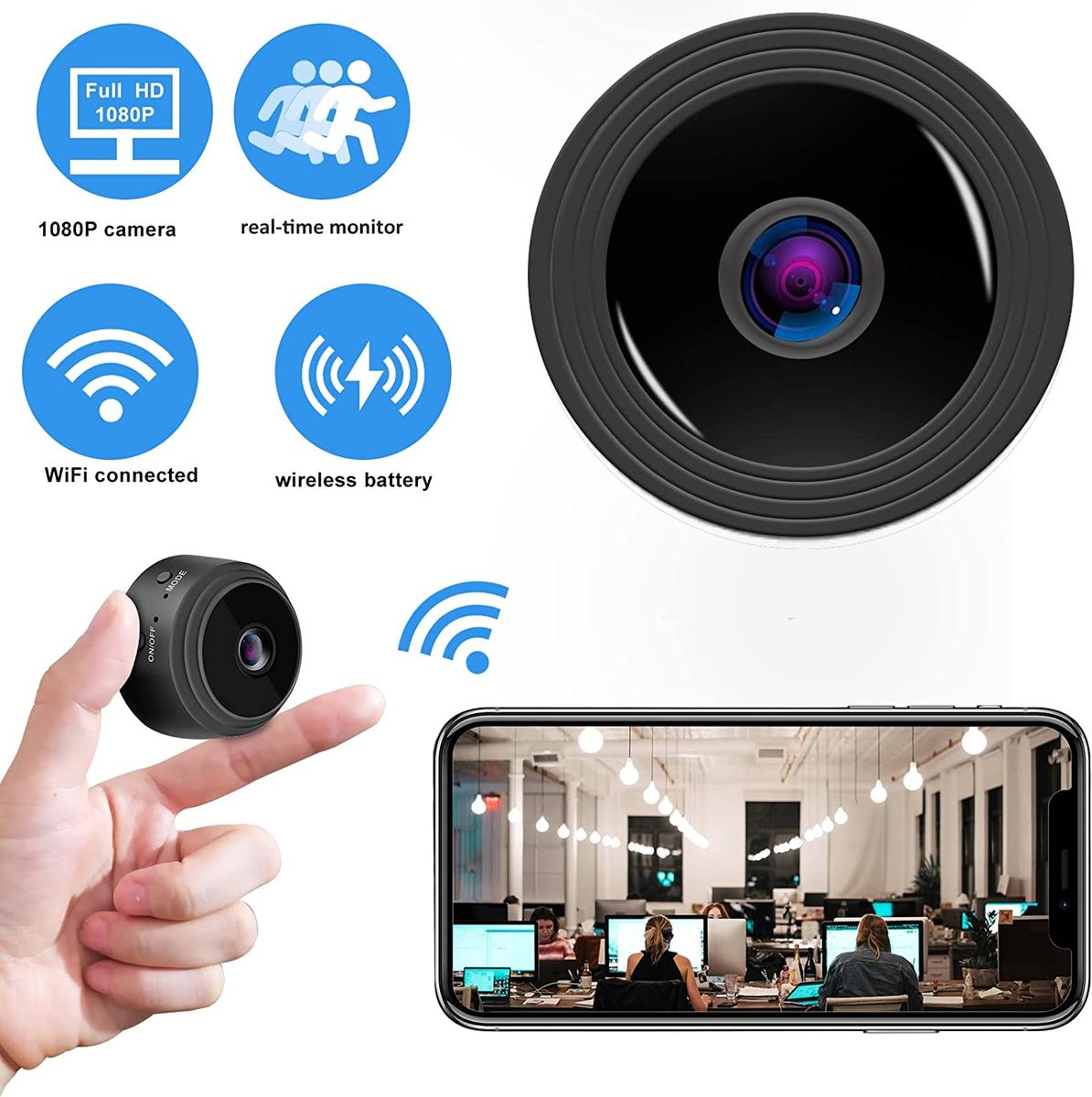 Small Mini Hidden Spy Rechargeable Video HD  WIFI Camera