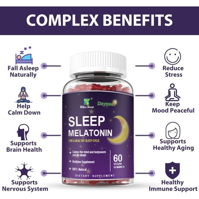 Daynee Vegan Gummies  60 Pills To Improve Sleep -Supplement