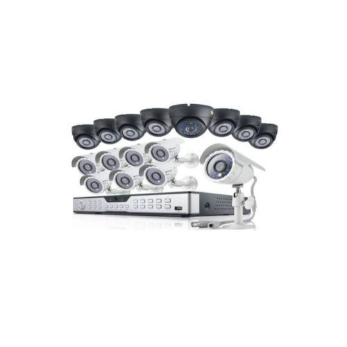 16-Channel DVR, 1080P AHD + 8 Indoor And Outdoor Cameras