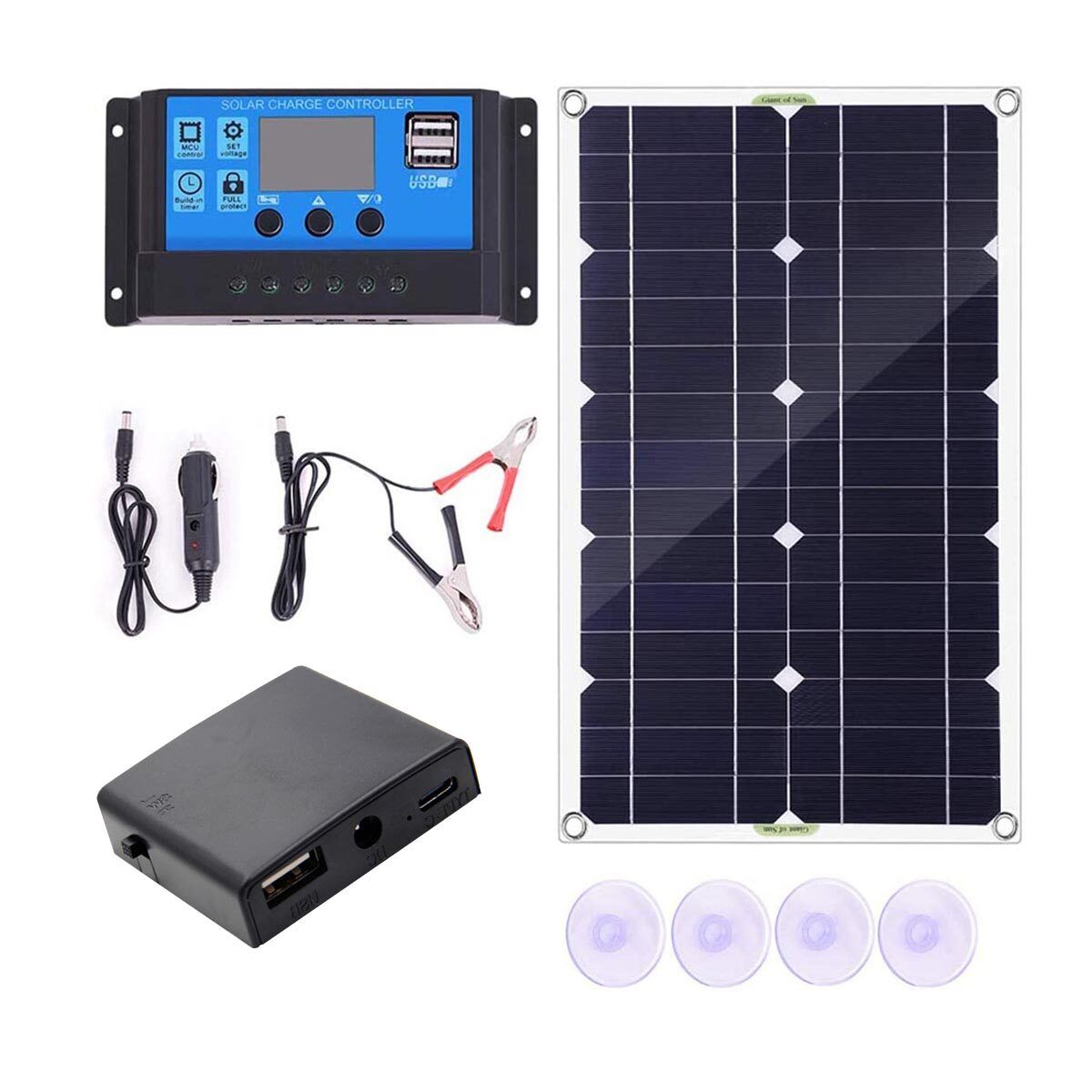 43cm X 20cm 200W Solar Panel Complete Set Kit 12V 10-100A Charger Controller For ,Marine Camping Caravan Boat With 30A Controller