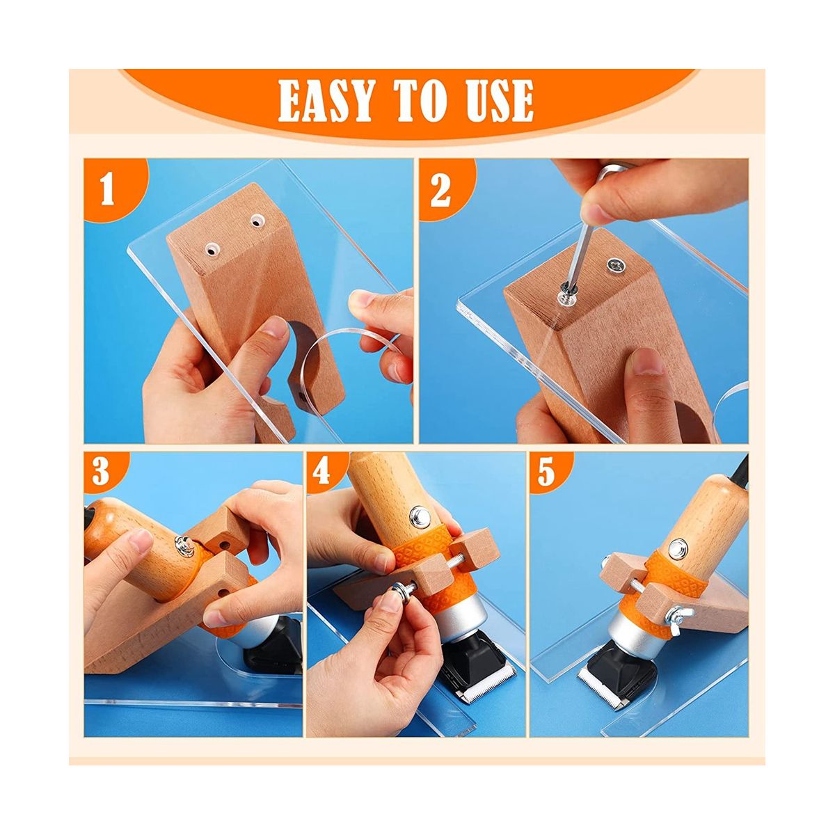 Carpet Trimmer Guide Shearing Guide Fittings Bracket KitSolid Wood Acrylic Shearing Guide