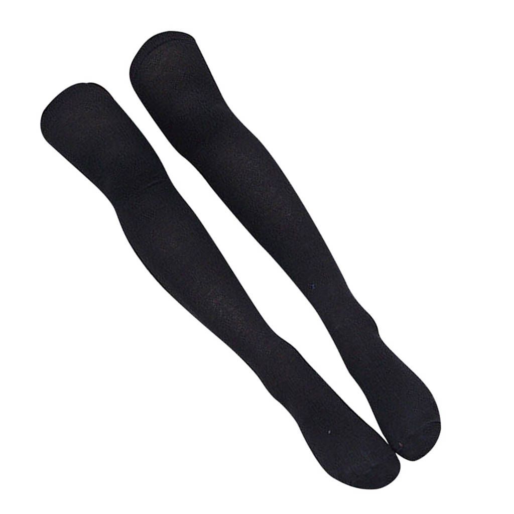 Women Thigh High Socks Soft Knit Elastic Stocking Boots Socks Black