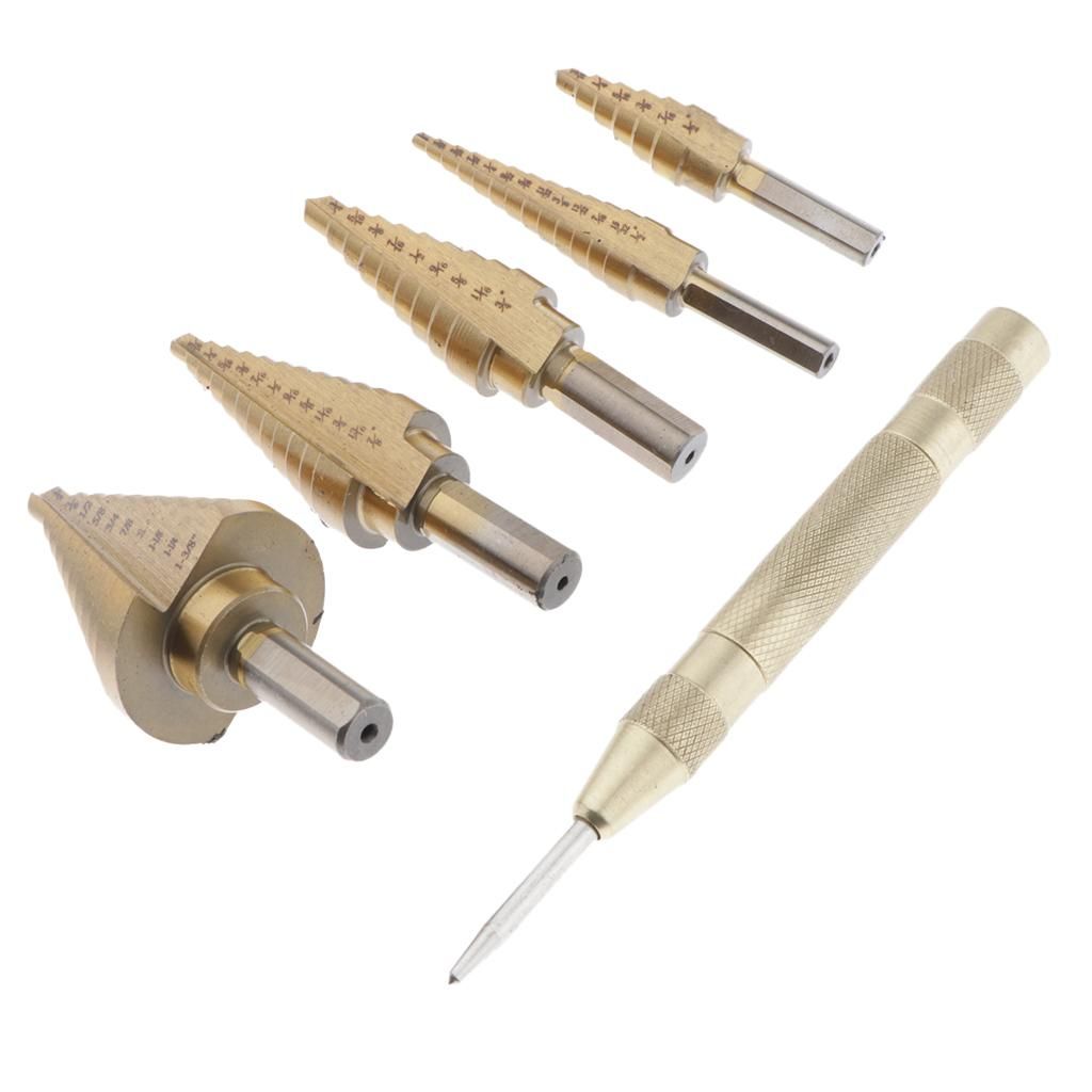 HSS Multi-hole Step Drill Bit Set 6Piece Punching