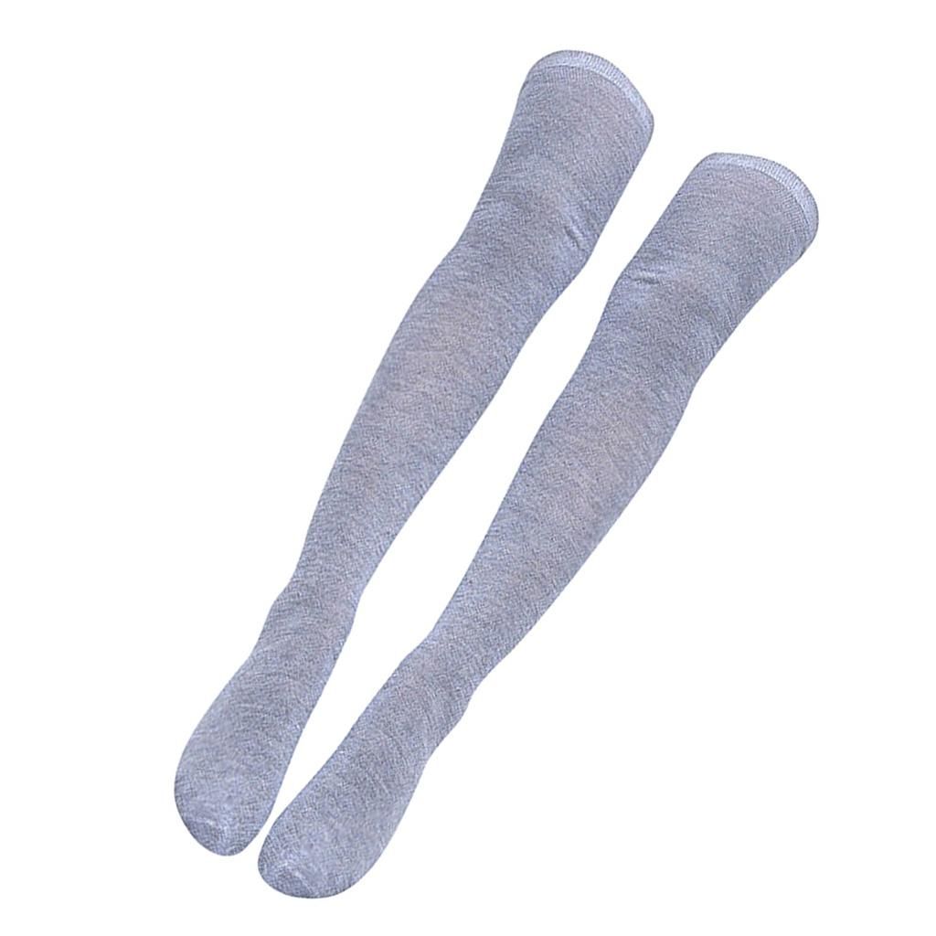 Solid Thigh High Socks Regular Light Grey