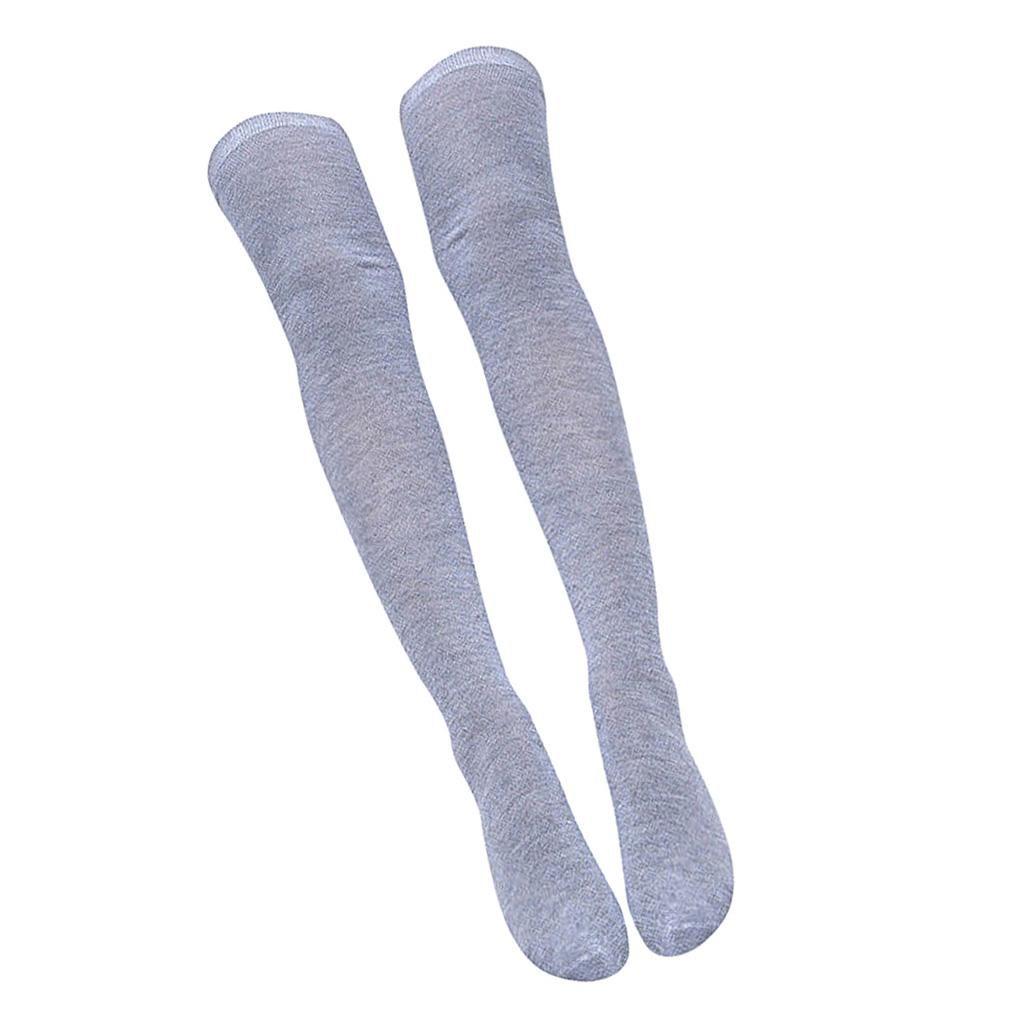 Solid Thigh High Socks Regular Light Grey