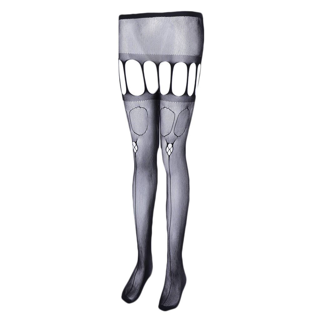 Womens Suspender Pantyhose Thigh High Stockings Floral Sheer Garter 02
