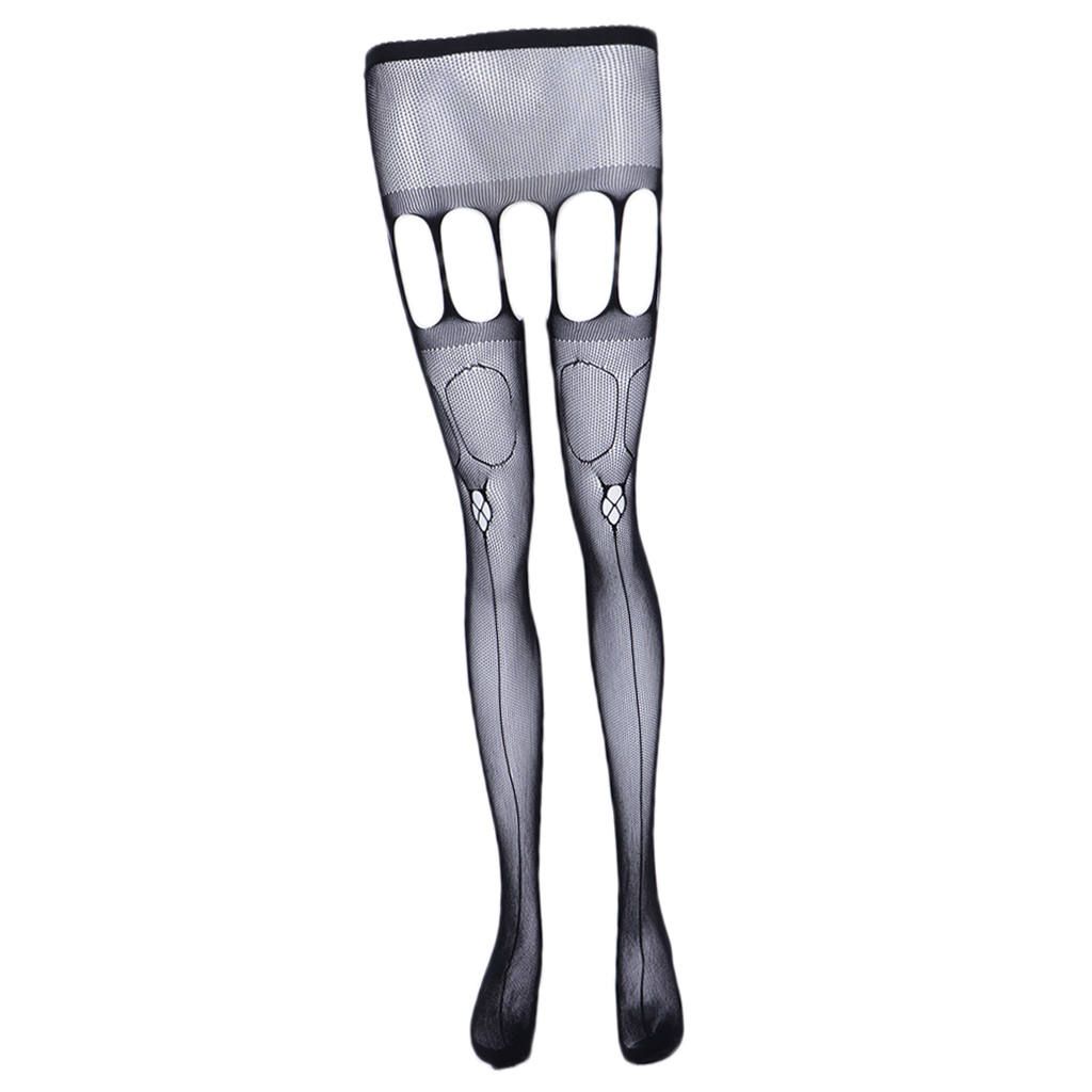 Womens Suspender Pantyhose Thigh High Stockings Floral Sheer Garter 02