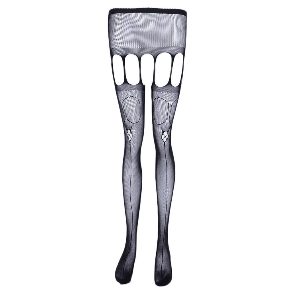 Womens Suspender Pantyhose Thigh High Stockings Floral Sheer Garter 02