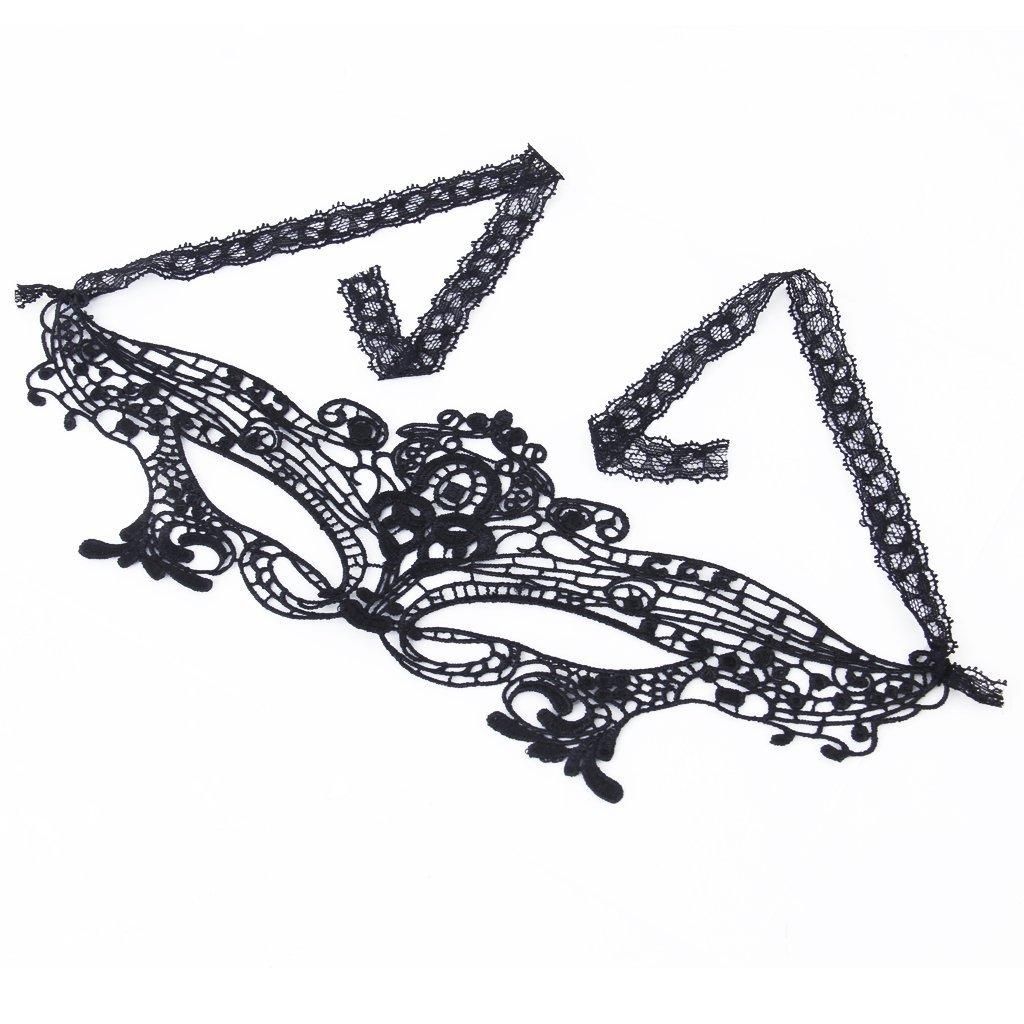 4pcs Eye Lace Masks for Masquerade Costume Party - Black