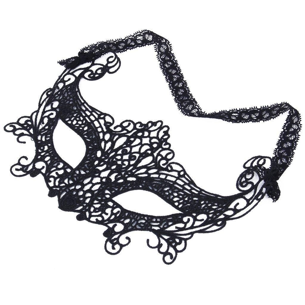 4pcs Eye Lace Masks for Masquerade Costume Party - Black