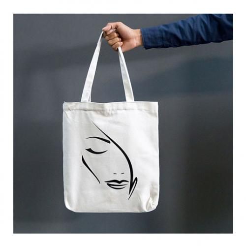 Face Design Fashion Unisex Tote Bag - White