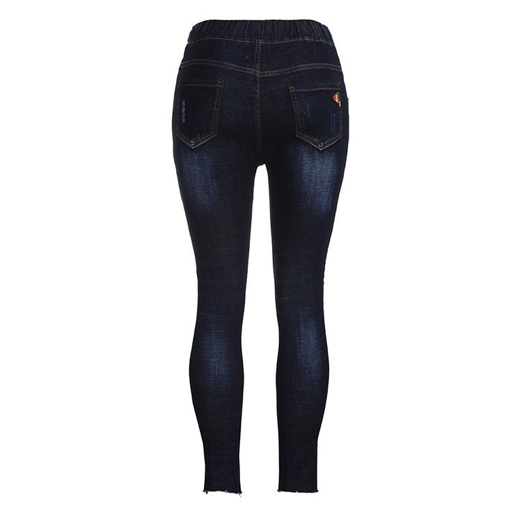 Autumn Ladies Maternity Jeans Slim-fit Pants For Pregnant Women Pocket Elastic