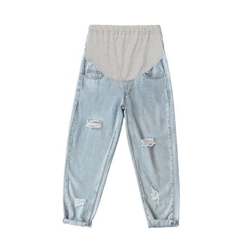 Spring And Summer Thin Denim Pregnant Women Jeans Eight-quarter Jeans Daddy