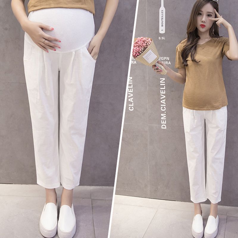 Maternity Pants Pregnancy Clothes Causal Linen Trousers For Pregnant Women