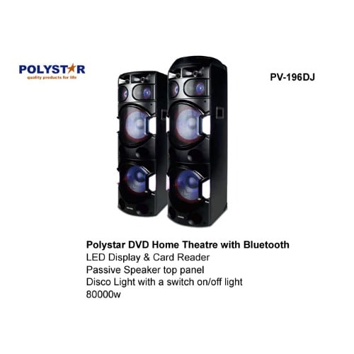 80000w Xbass Dvd Home Theatre With Bluetooth Pv-196dj