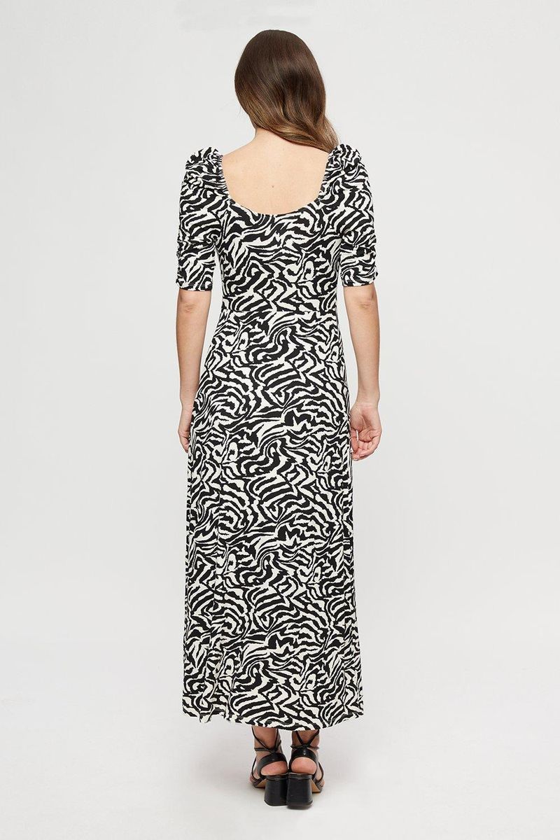 Short Sleeves Print Design Midi Split Maxi Maternity Dress