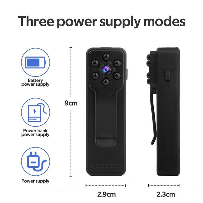HD 1080P Body Camera Wearable Charging Worn Camera Clip Body For