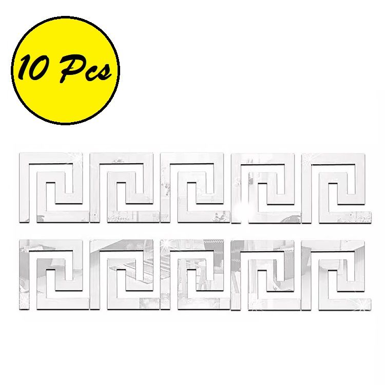 10pcs Labyrinth Hollow Mirror Wall Stickers