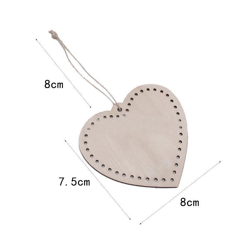 10Pcs Wooden Crafts Wood Chips Pendant Valentine's Day