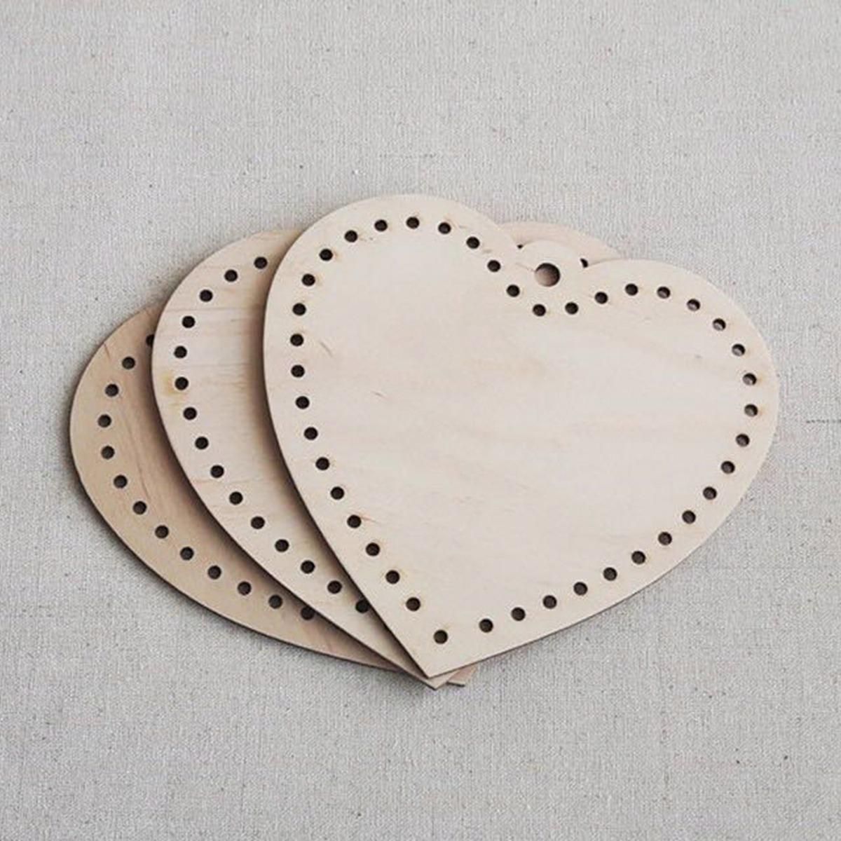 10Pcs Wooden Crafts Wood Chips Pendant Valentine's Day