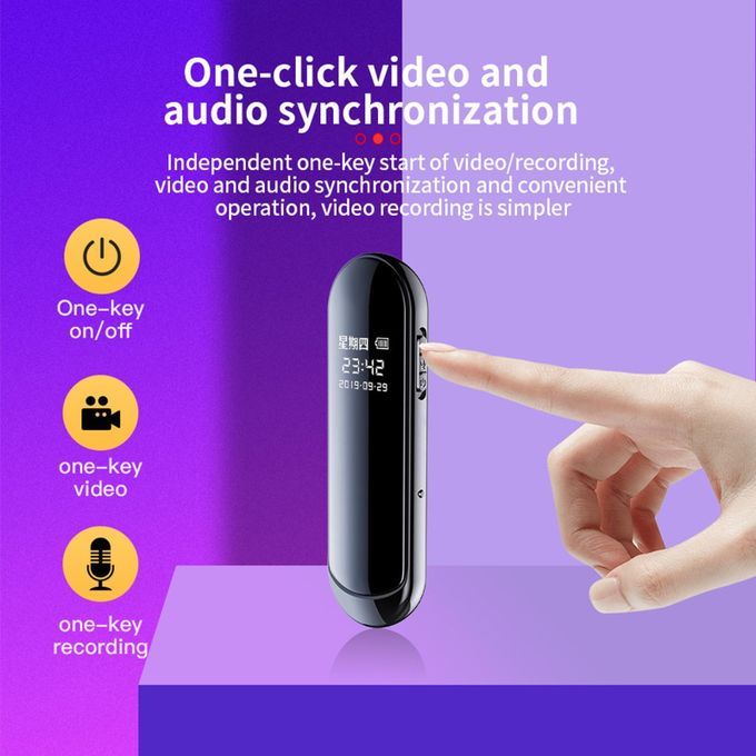 Mini Back Clip Voice Recorder 1080P 300mAh Body Camera Pen For 8GB