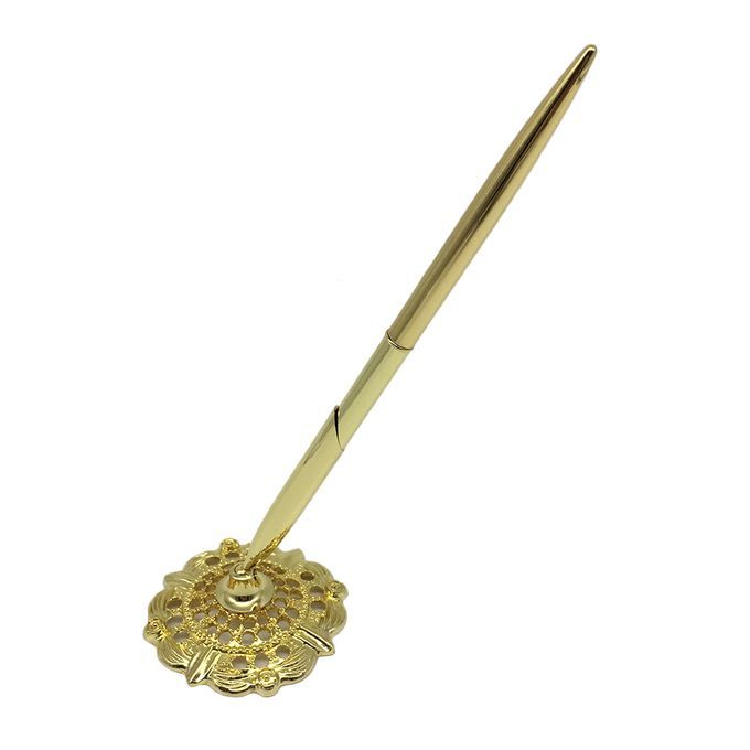 Wedding Signing Pen With Hollow Gold Plated Metal Pen