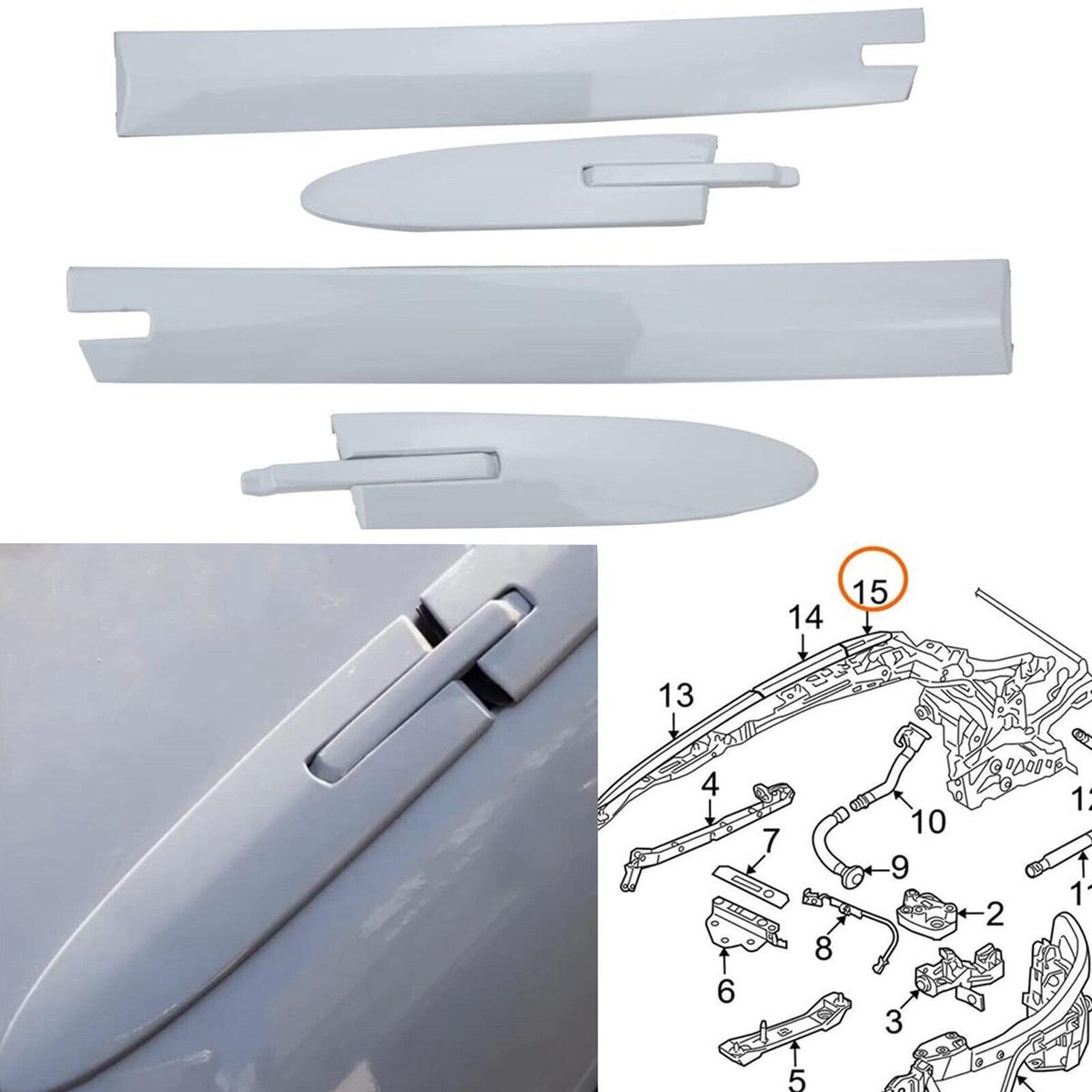 54377184047 Car Roof Top Decorative Hinge Cover Lid for 4 Series 430 F33 F83 E93 328 335 Convertible