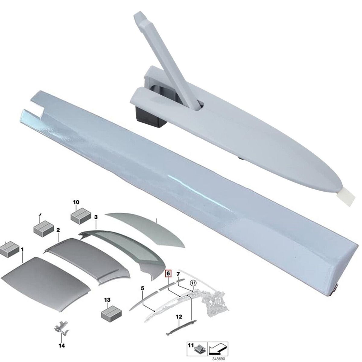 54377184047 Car Roof Top Decorative Hinge Cover Lid for 4 Series 430 F33 F83 E93 328 335 Convertible