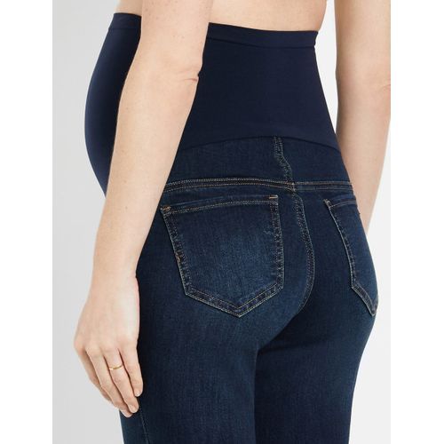 Secret Fit Belly Super Stretch Bootcut Maternity Jeans(Long)- Dark Wash
