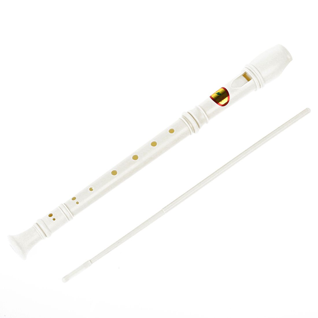 Students Off White Plastic 8 Holes Flute Recorder W