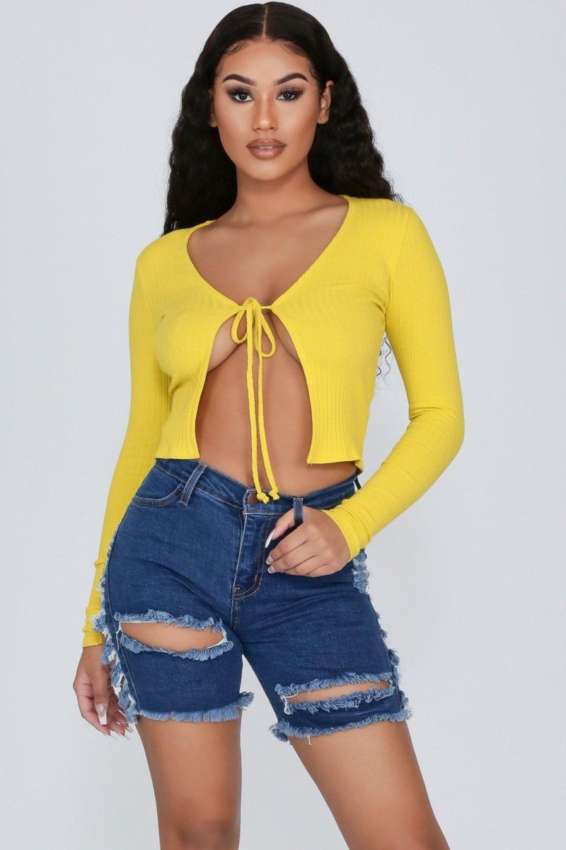 Ripped Stretch Denim Shorts