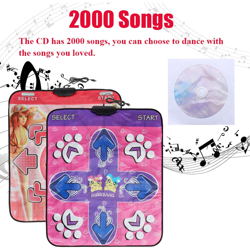 2000 Songs USB Non-Slip Dancing Step Dance Mat Pad For PC TV Video Household Kid Gift Purple