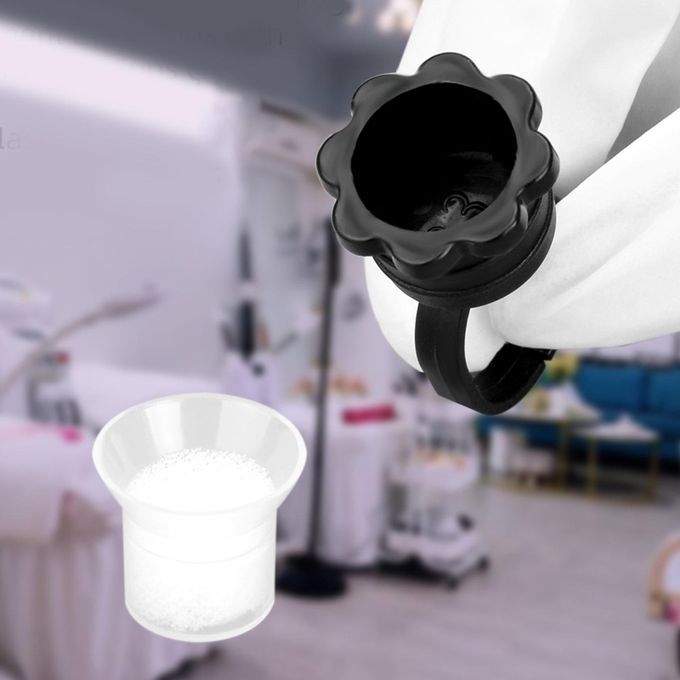 Ink Ring Cups With Sponge Disposable Container Caps For Eyelash 50pcs
