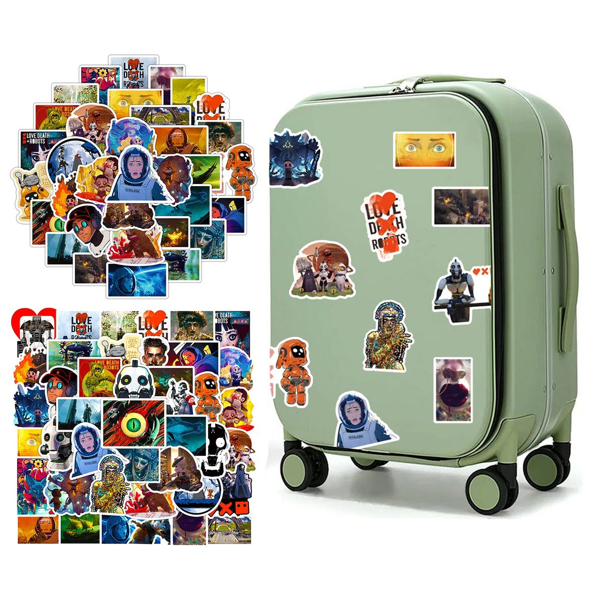 50PcsSet Laptop Stickers Decorative Water Bottle Journal Mix Color