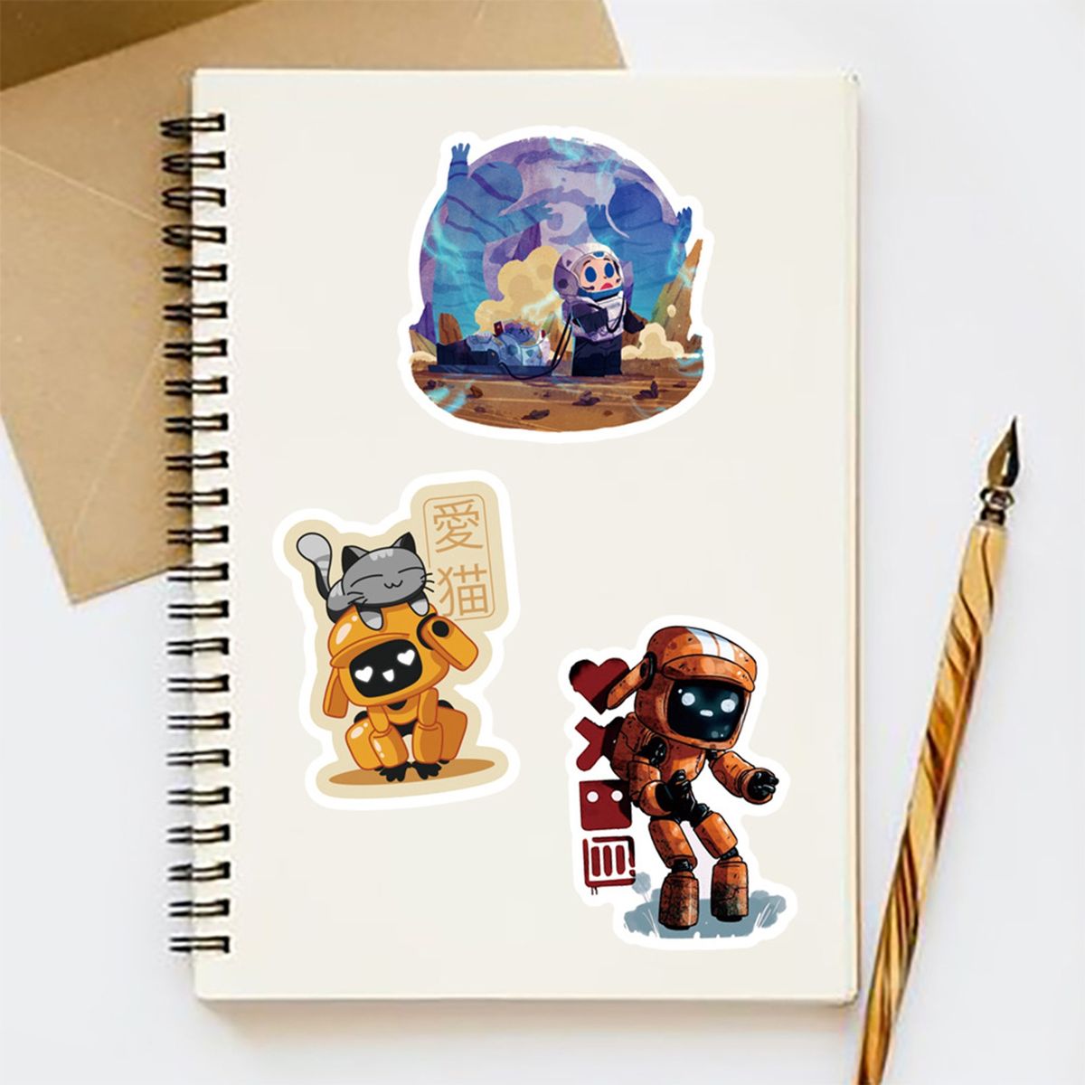 50PcsSet Laptop Stickers Decorative Water Bottle Journal Mix Color
