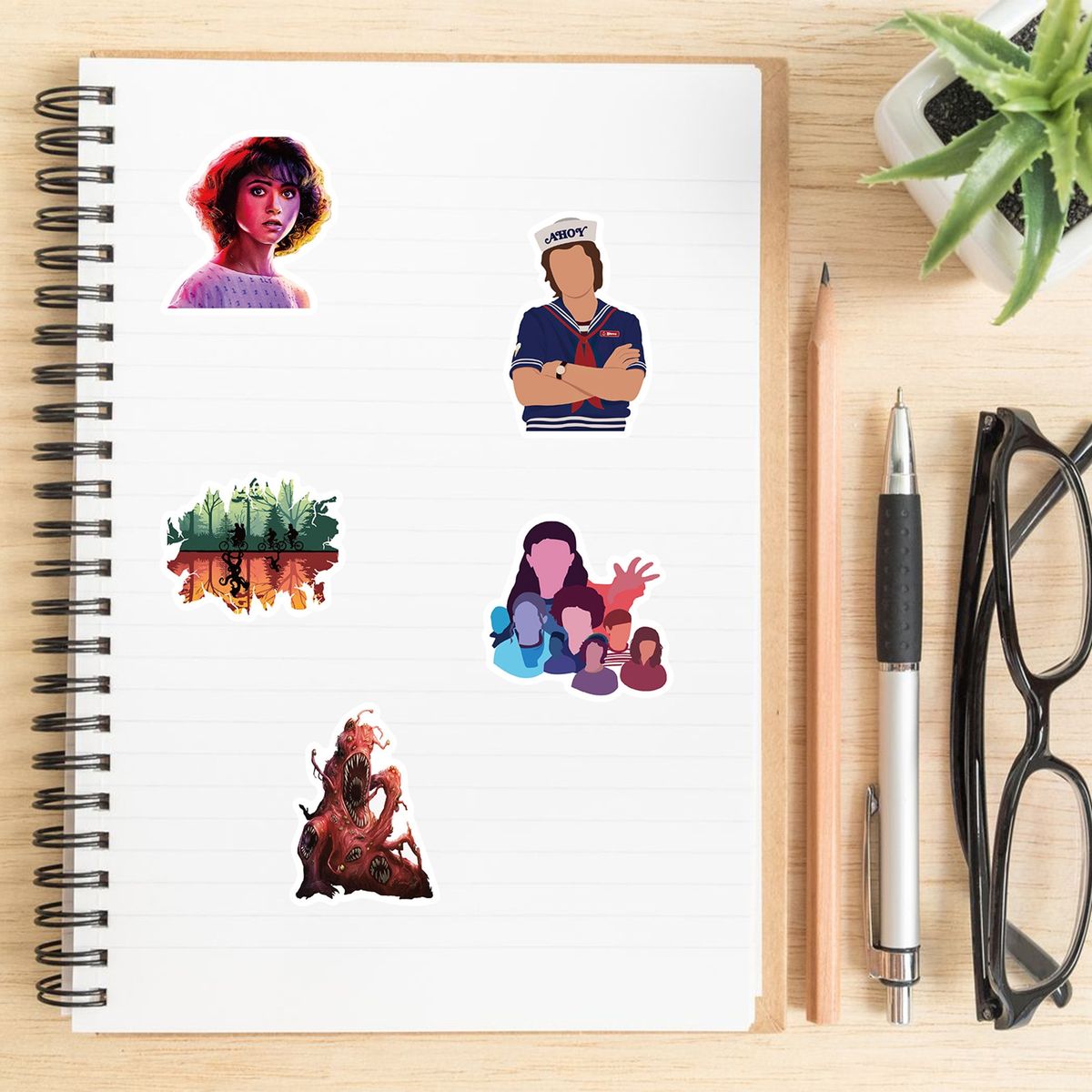 50PcsSet Stranger Things Stickers Cartoon Graffiti Decals